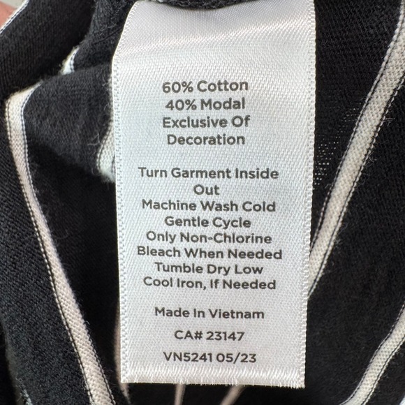 Talbots Women's Long Sleeve Striped Top Size L Holiday Sparkle Tee - Picture 6 of 6